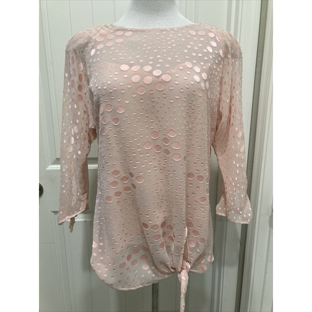 Vintage Andree Gaye The Shirt Off My Back Top Tie Waist Sleeves SZ L Part Lined